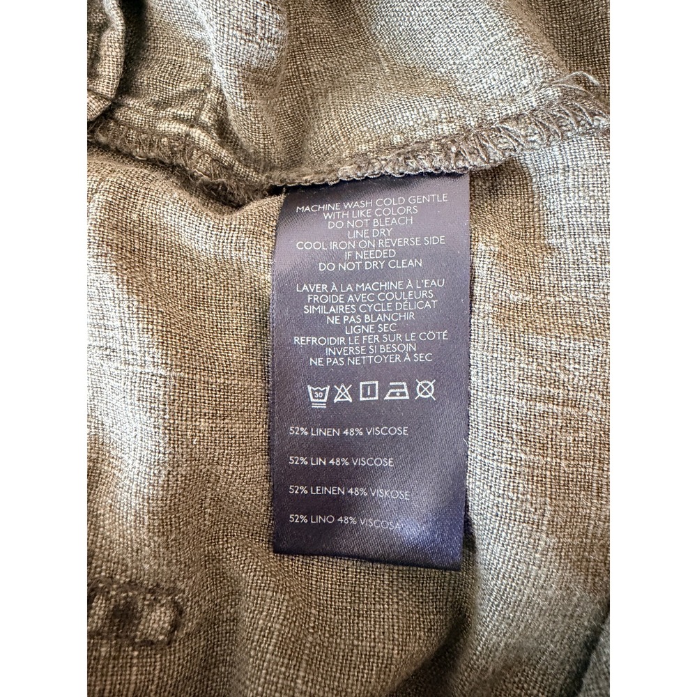 Free People City's Edge Romper in Dried Basil Linen Blend M - Picture 6 of 10